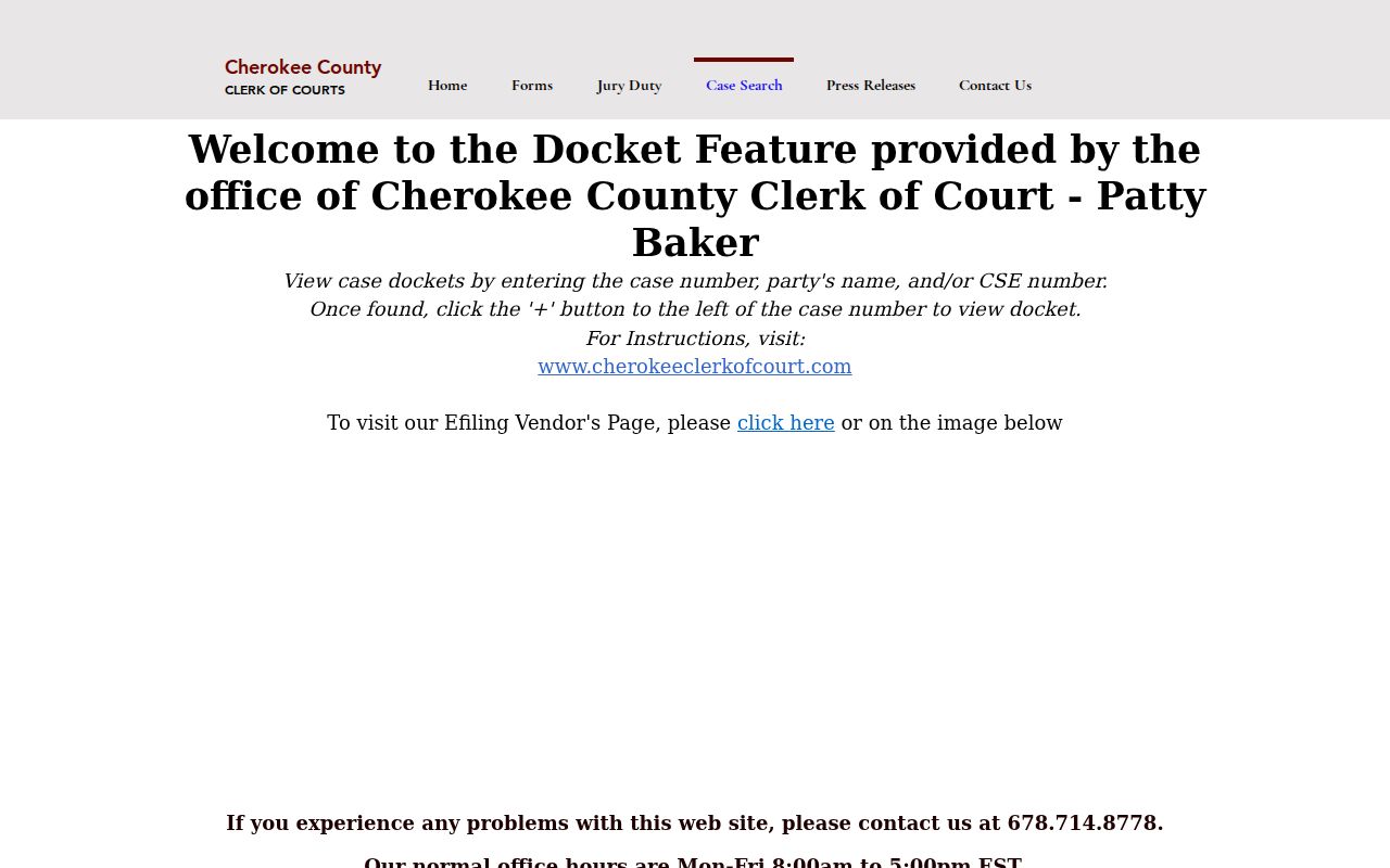 Canton people search through Cherokee County court case instructions