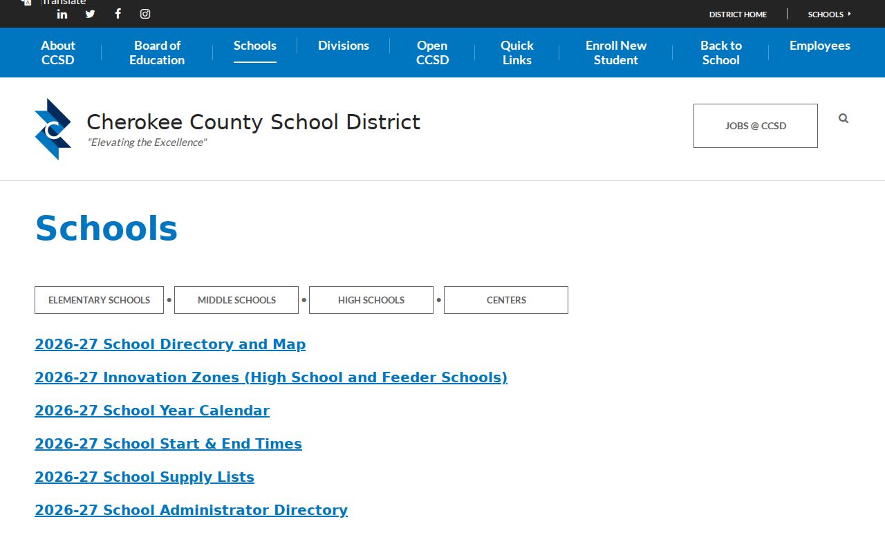 Canton people directories view of the Cherokee school and principal directory
